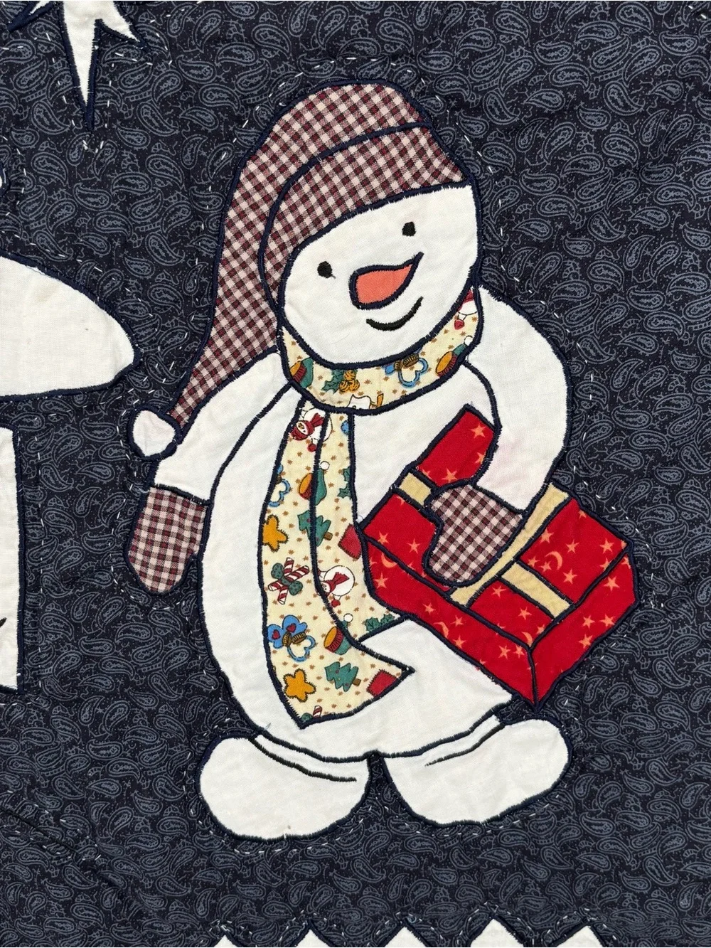 Christmas Quilt Throw Snowmen “Let It Snow” C&F Enterprises Bells Patchwork